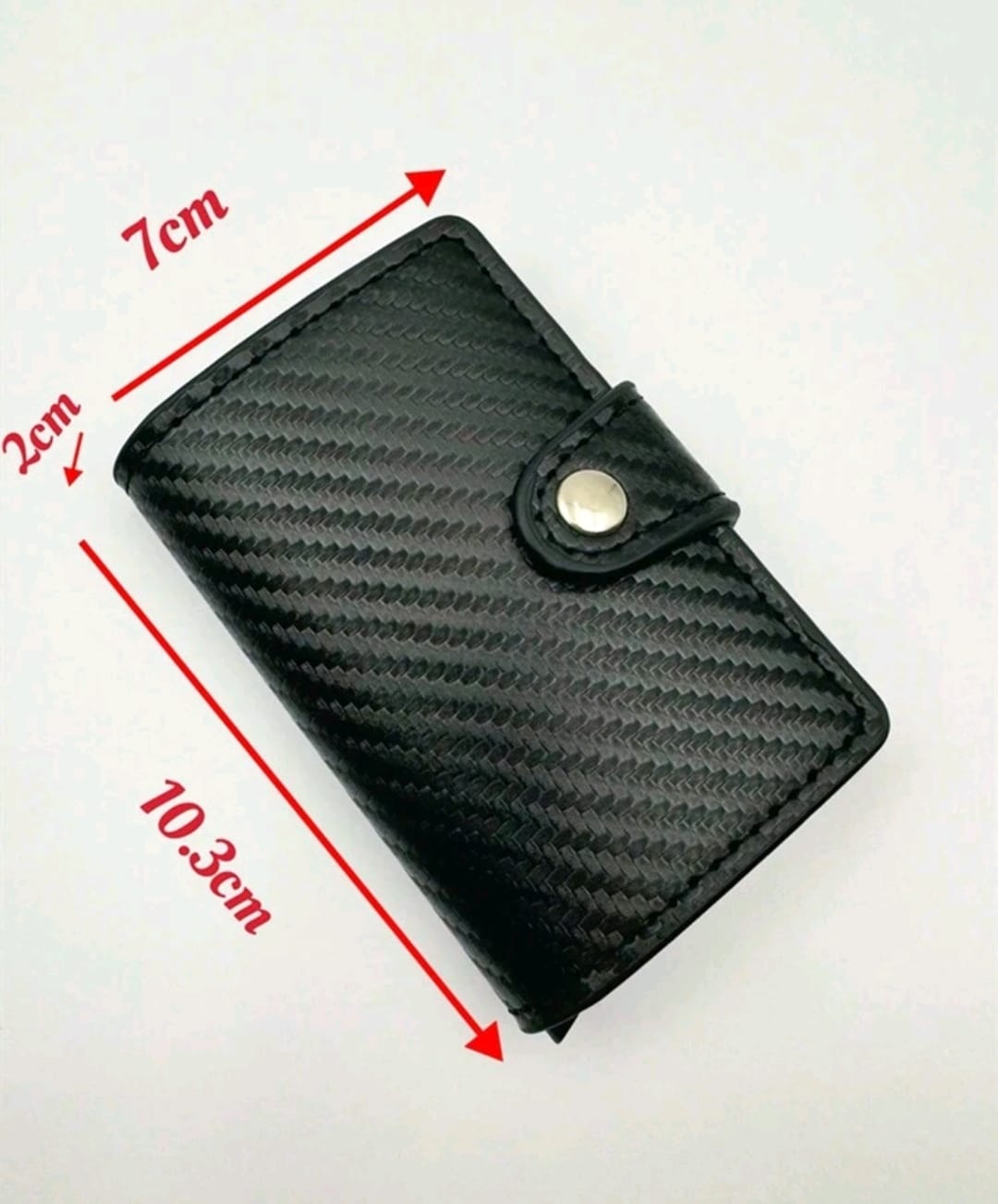 Portefeuille Compact Noir Antivol – Effet Carbone & Blocage RFID