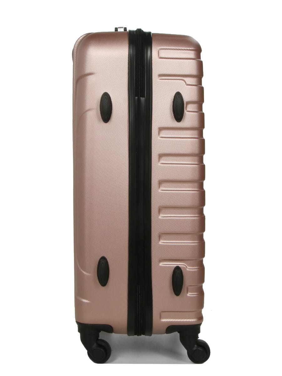 Lot de valises Rigides- Petite, Moyenne et Grande Taille -Idéales pour tous vos voyages. Modèles 03103 couleur Rose gold