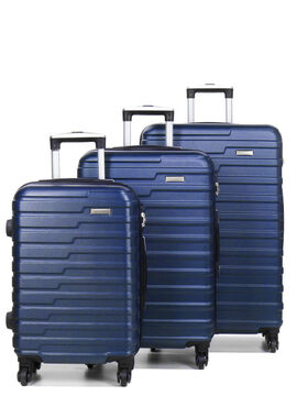 Lot de valises Rigides- Petite, Moyenne et Grande Taille -Idéales pour tous vos voyages. Modèles 03103 couleur bleu