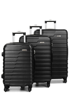 Lot de valises Rigides- Petite, Moyenne et Grande Taille -Idéales pour tous vos voyages. Modèles 03103 couleur Noir