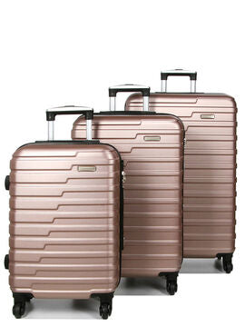 Lot de valises Rigides- Petite, Moyenne et Grande Taille -Idéales pour tous vos voyages. Modèles 03103 couleur Rose gold