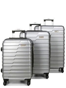 Lot de valises Rigides- Petite, Moyenne et Grande Taille -Idéales pour tous vos voyages. Modèles 03103 couleur Gris