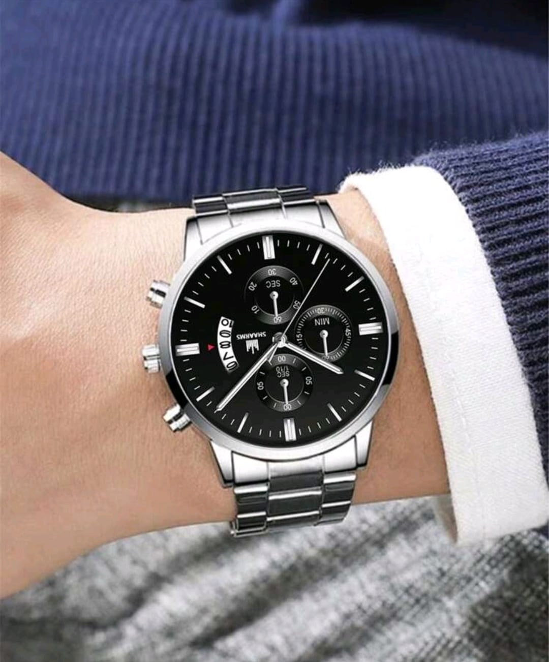Montre Homme Couleur Argent Modèle 1085