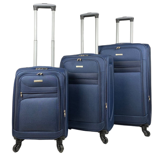 Fabric Rolling Luggage Set - 3 Pieces